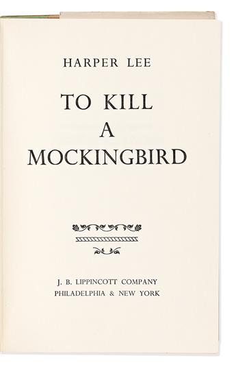 Lee, Harper (1926-2016) To Kill a Mockingbird, First Edition, Signed & Inscribed, the Brown Family Copy.